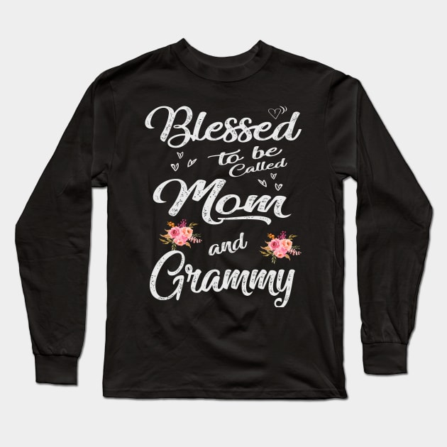 grammy blessed to be called mom and grammy Long Sleeve T-Shirt by Bagshaw Gravity